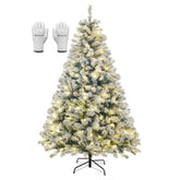 Salcar 180cm Künstlicher Weihnachtsbaum mit Schnee und Licht, mit 250 LED und 828 PVC Spitzen